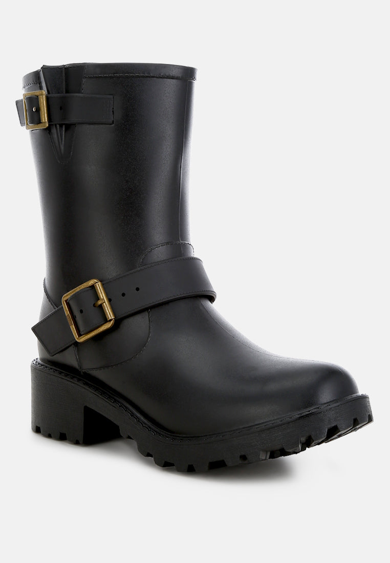 Anong Harness Detail Calf Boots-5