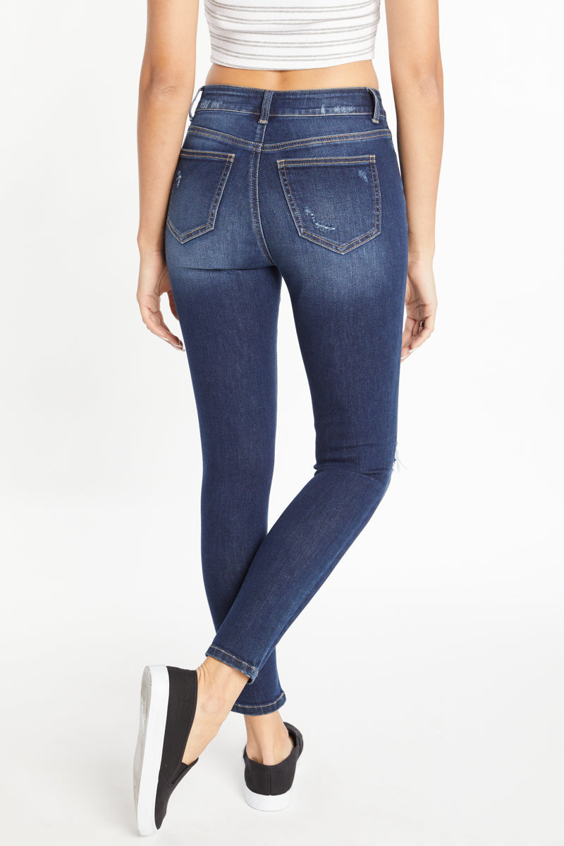 High Rise Destructed Skinny Jeans-4