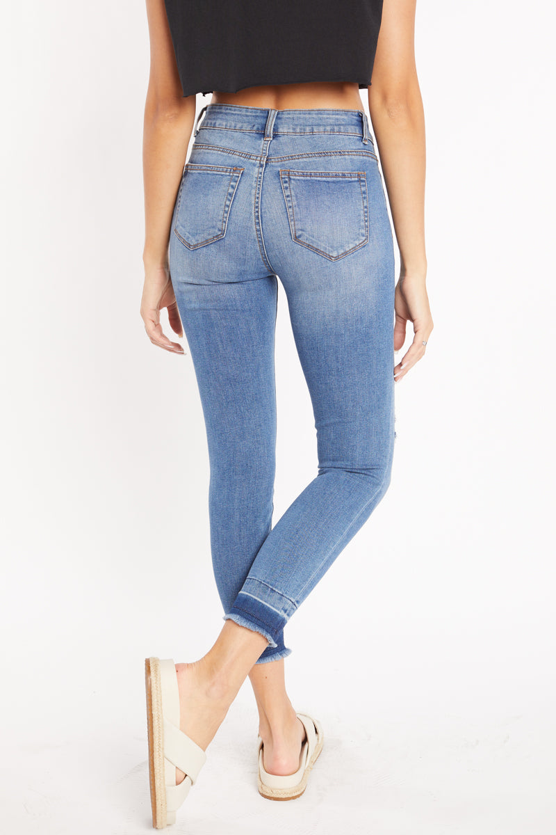 High Rise Destructed Skinny Jeans-4