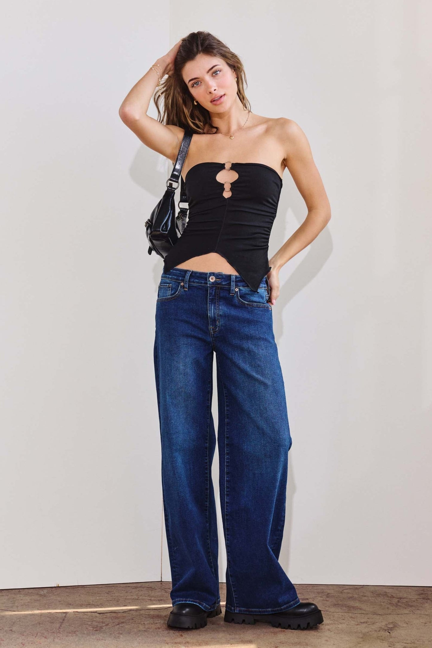 High Rise Wide Leg Jeans-4