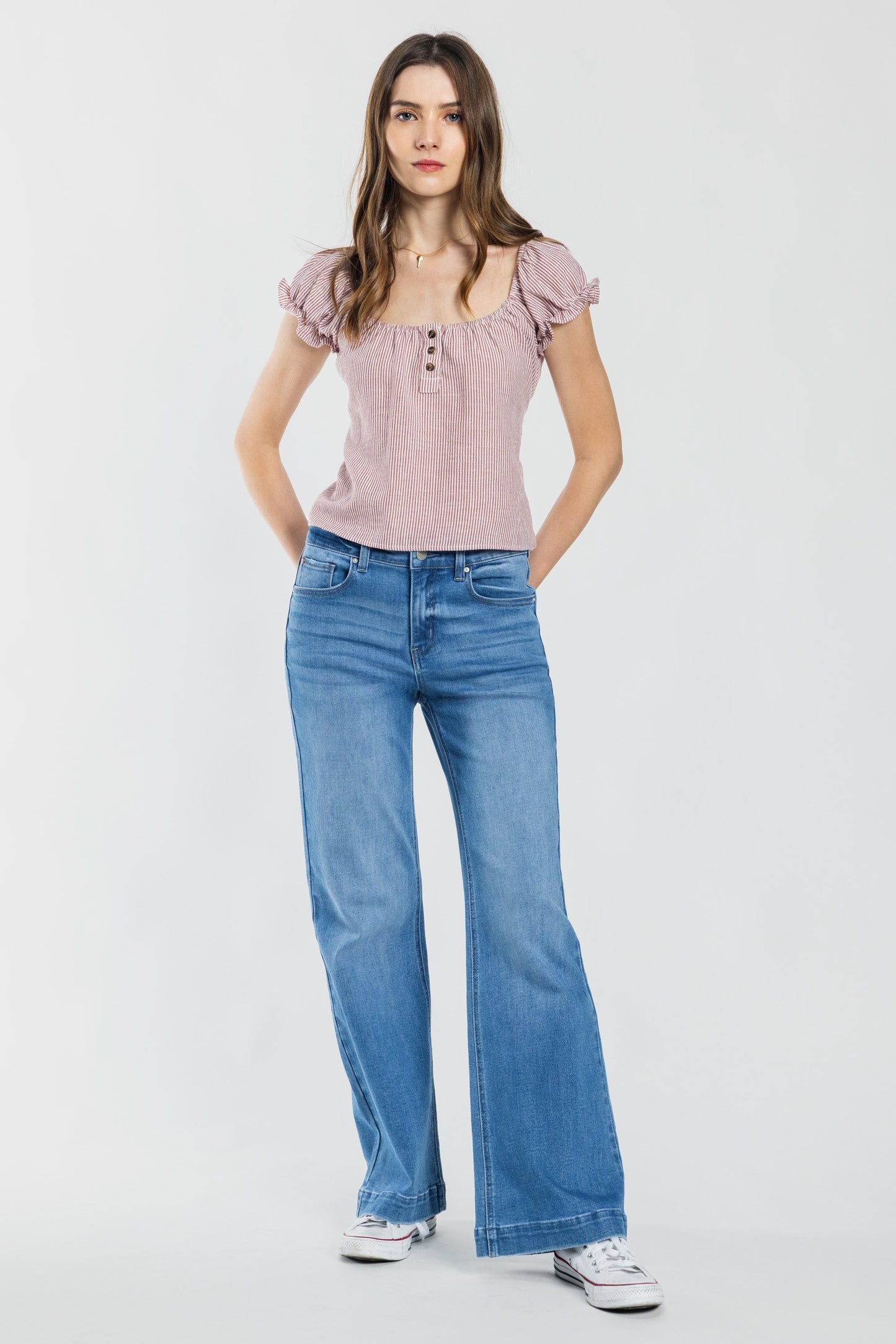 High Rise Wide Leg Jeans-4