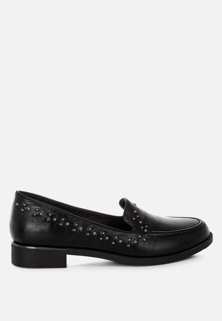 Gonia Studded Faux Leather Loafers-6
