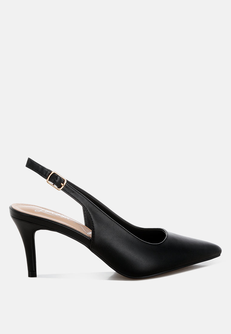 Jaoba Pointed Toe Pin Buckle Slingbacks-5
