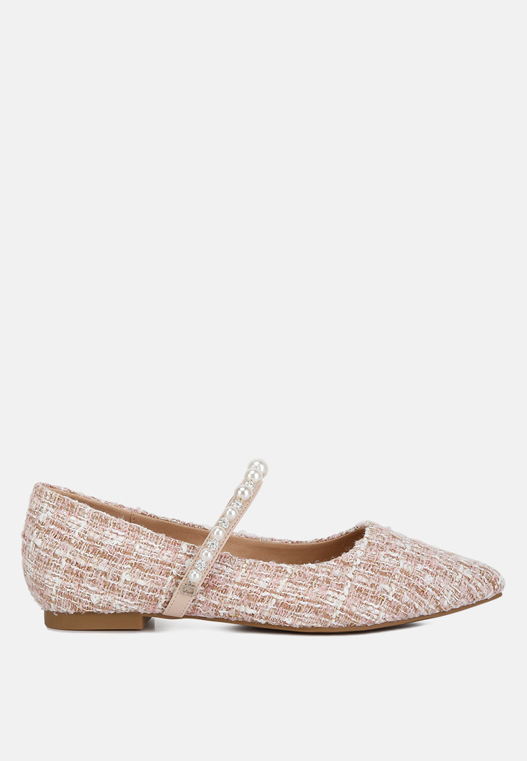 Mowie Tweed Mary Jane Ballet Flats-6