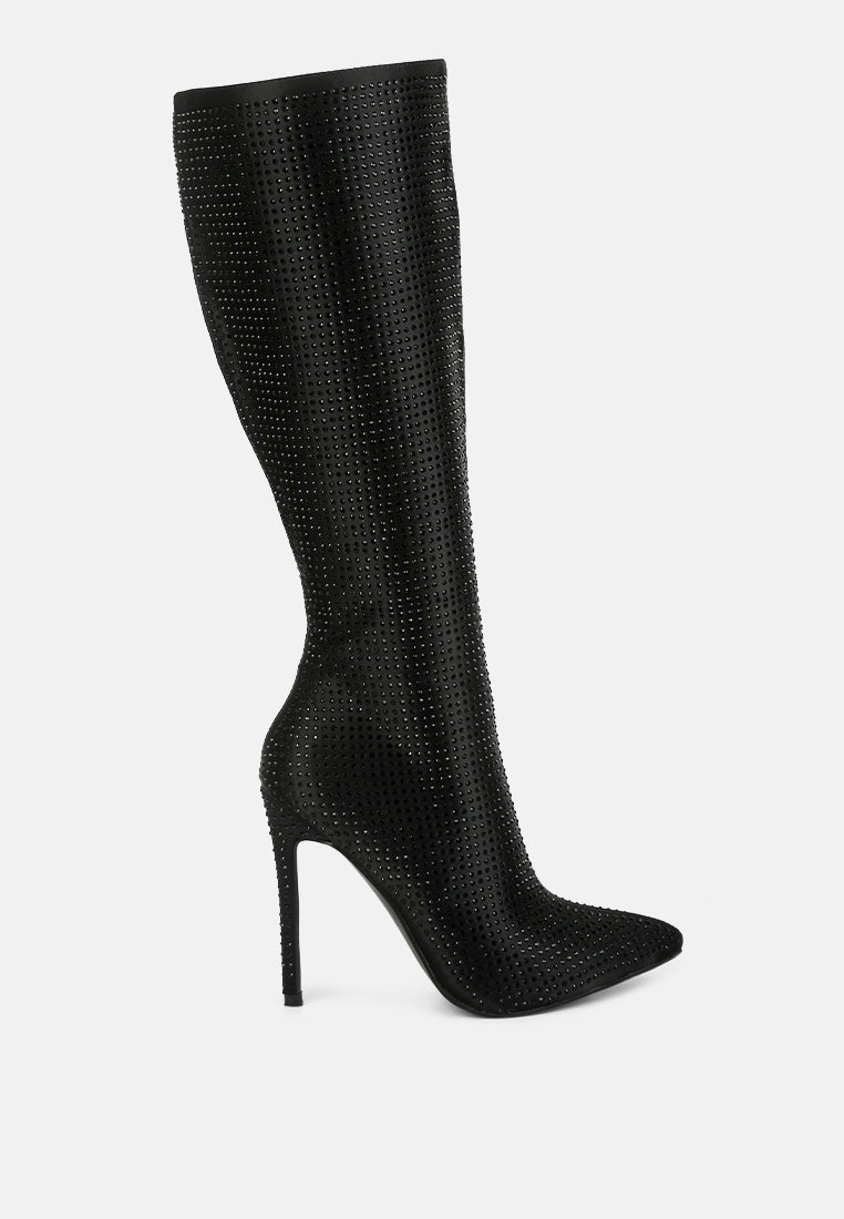 Pipette Diamante Set High Heeled Calf Boot-5
