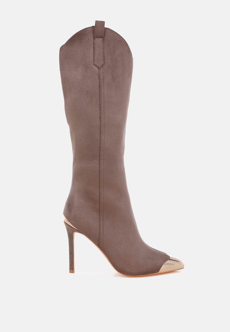 Ridda Metallic Cap Toe Denim Boots-7