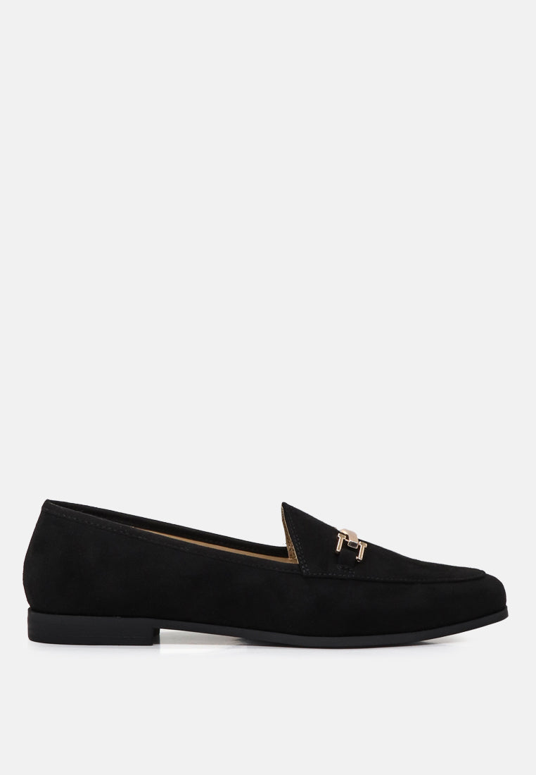 Zaara Solid Faux Suede Loafers-8