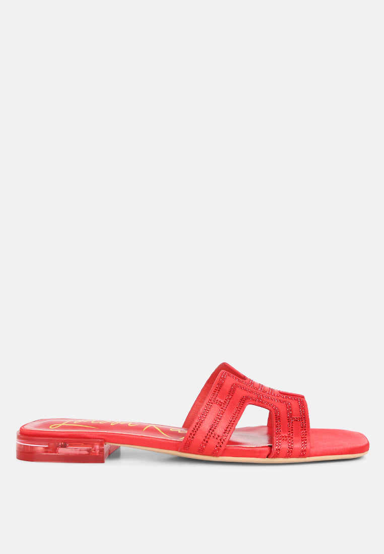 Big Money Low Stack Heel Embellished Sandals-5