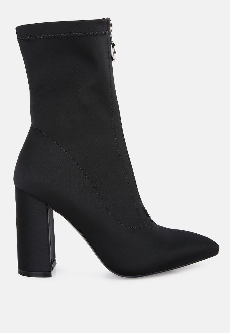Bobbettes Block Heeled Microfiber Ankle Boot-6