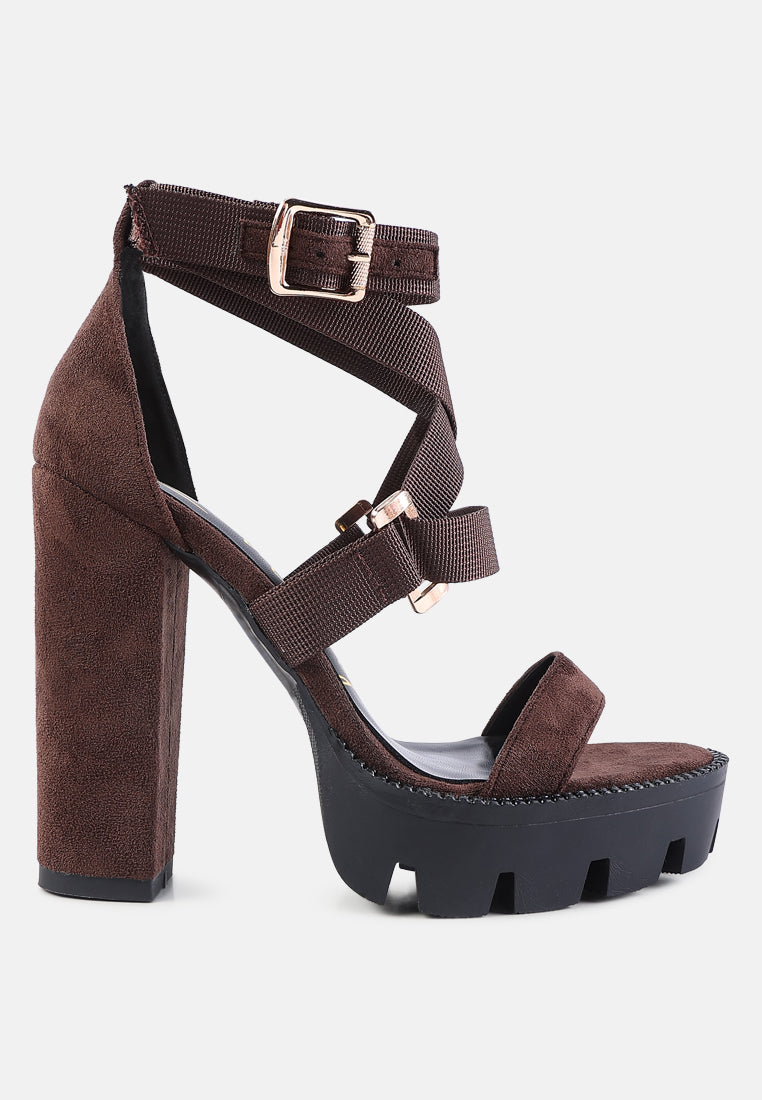 Fresh Daisy Harness Straps Block Heel Sandals-6