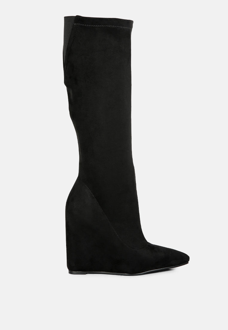 Gladol Wedge Heel Calf Boots-5