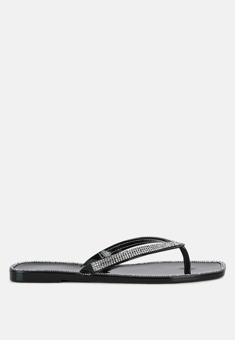 Golightly Diamante Stud Detail Thong Flats-6