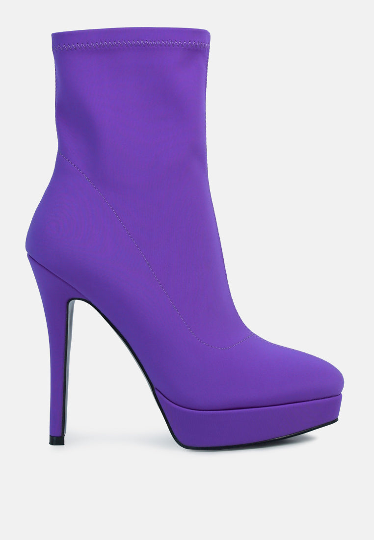 Patotie Lycra High Heel Ankle Boots-6