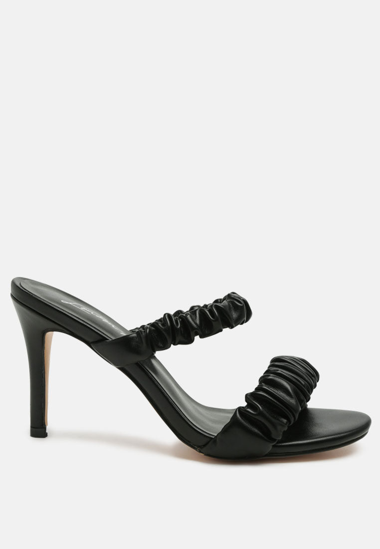 Qualie Ruched Strap Stiletto Sandals-8