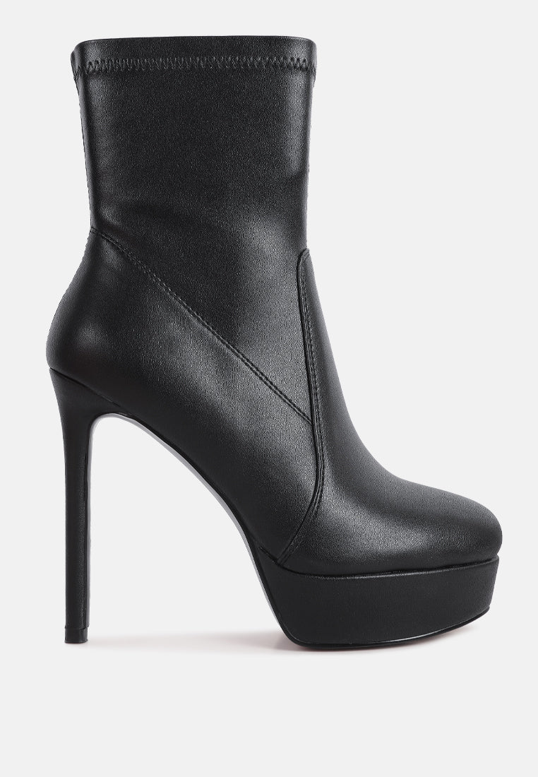 Rossetti Stretch Pu High Heel Ankle Boots-6