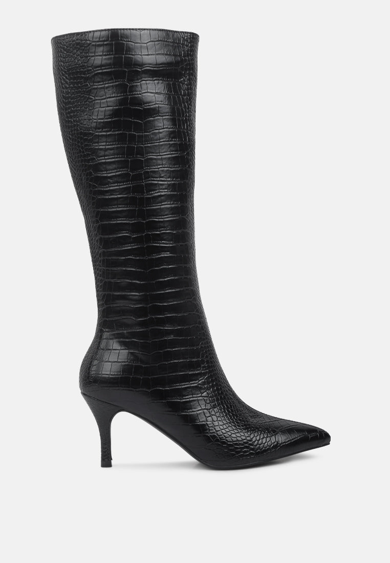 Uptown Pointed Mid Heel Calf Boots-7