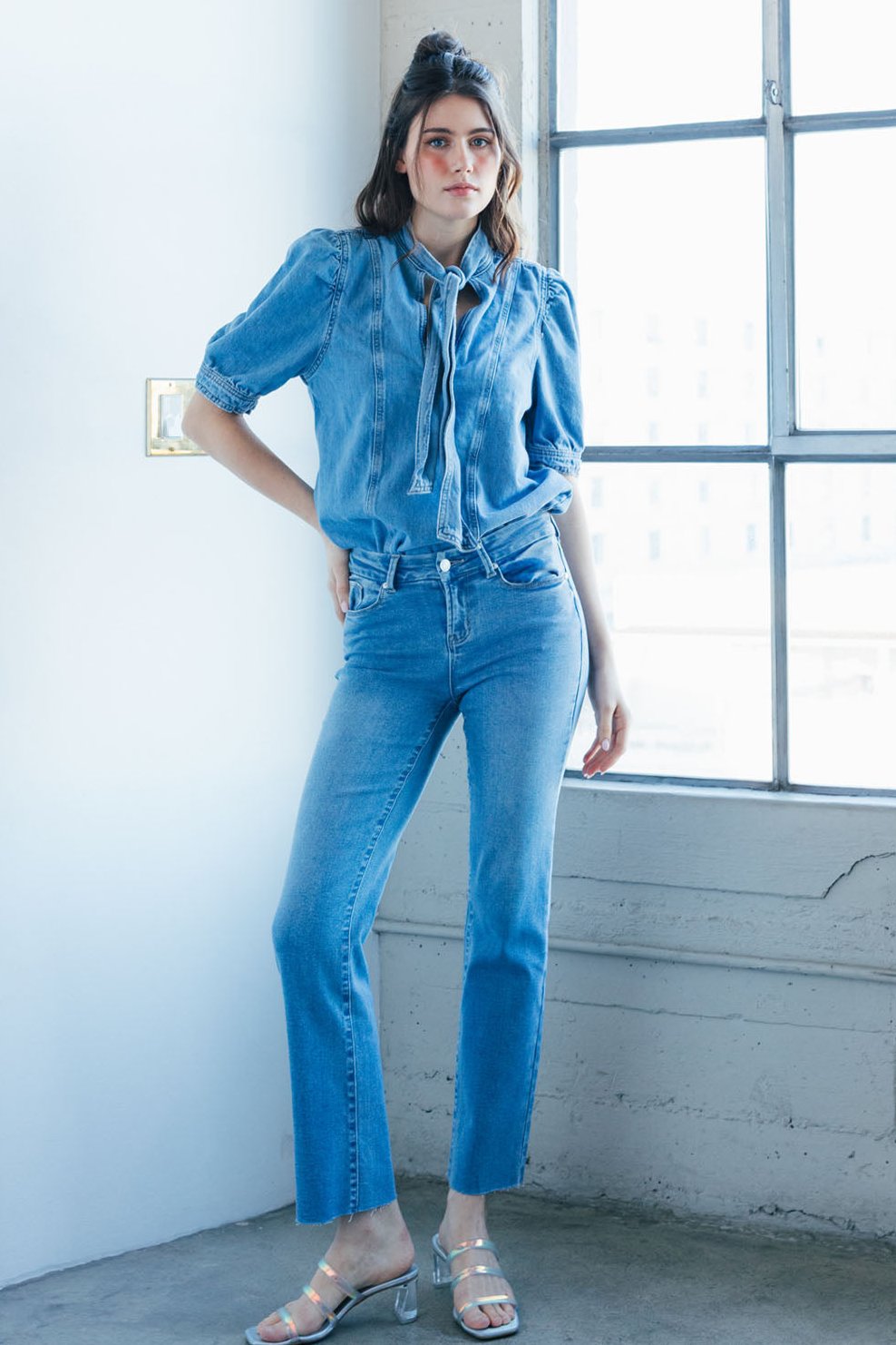Mid Rise Classic Straight Jeans-0