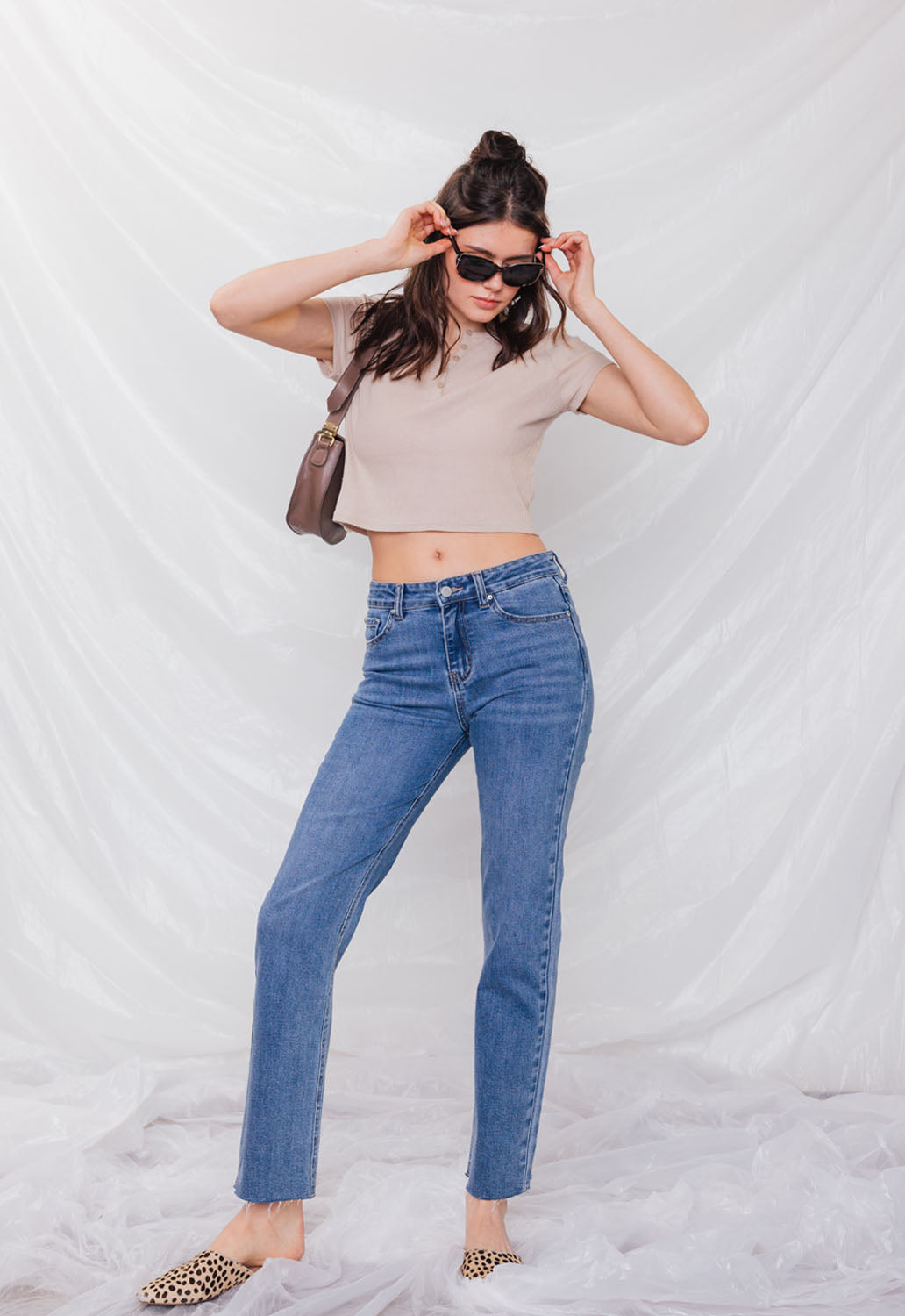 High Rise Straight Jeans-4