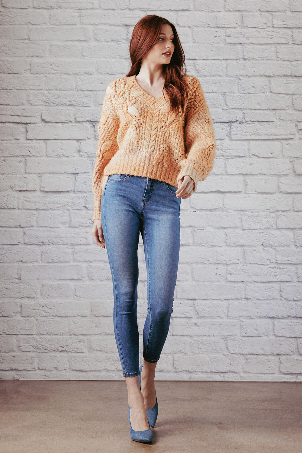 Mid Rise Push Up Ankle Skinny Jeans-2