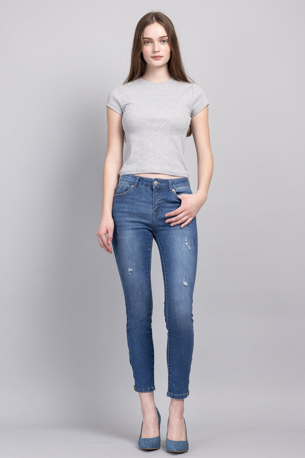 Mid Rise Ankle Skinny Jeans-0