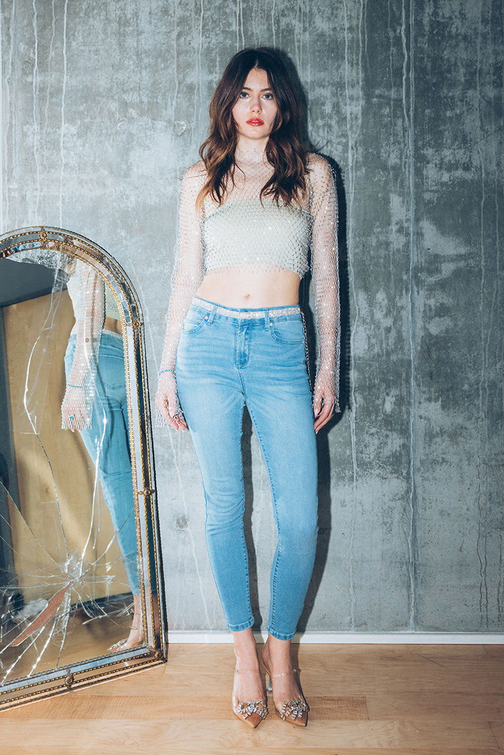 High Rise Ankle Skinny Jeans-1