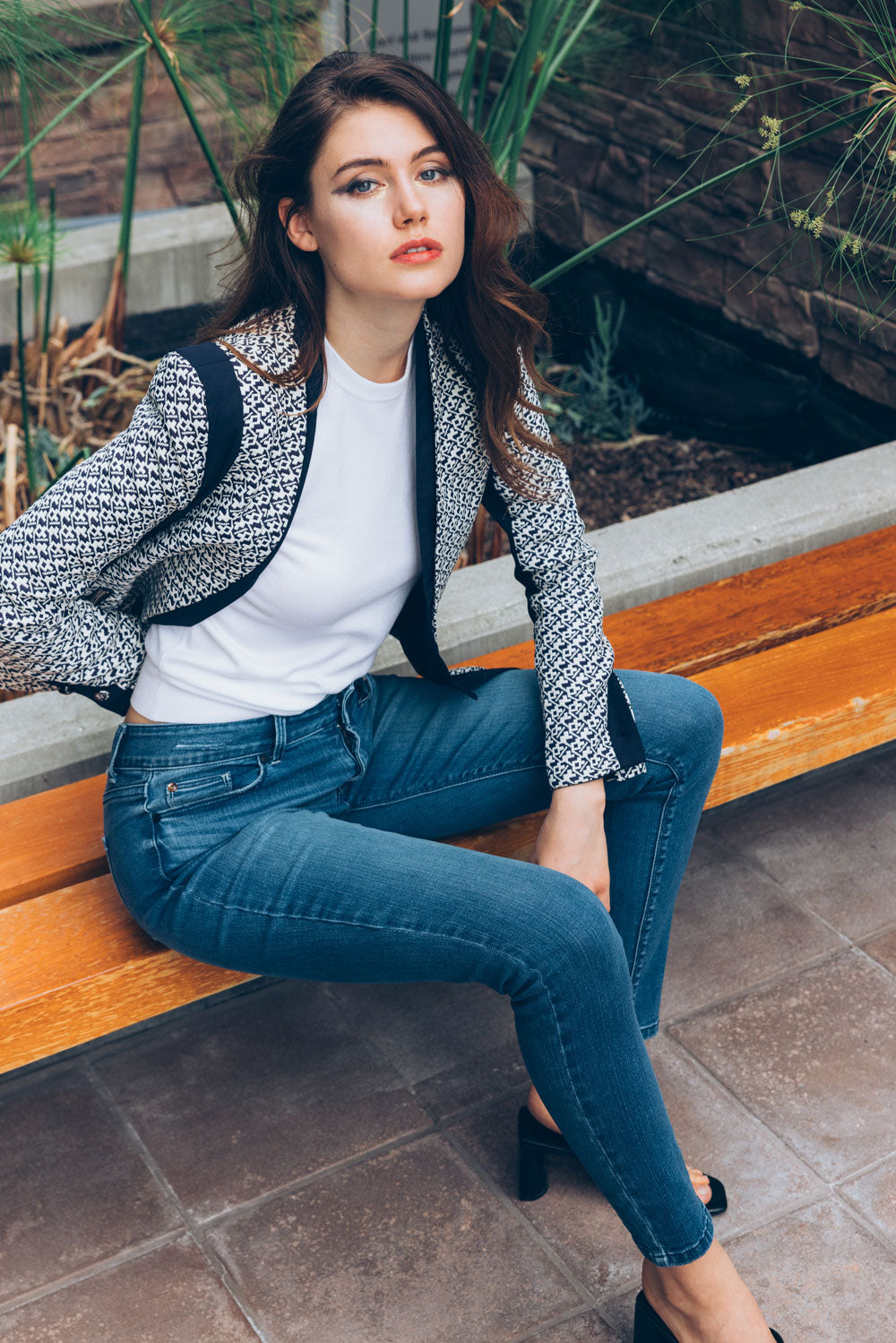 Mid Rise Destructed Skinny Jeans-1