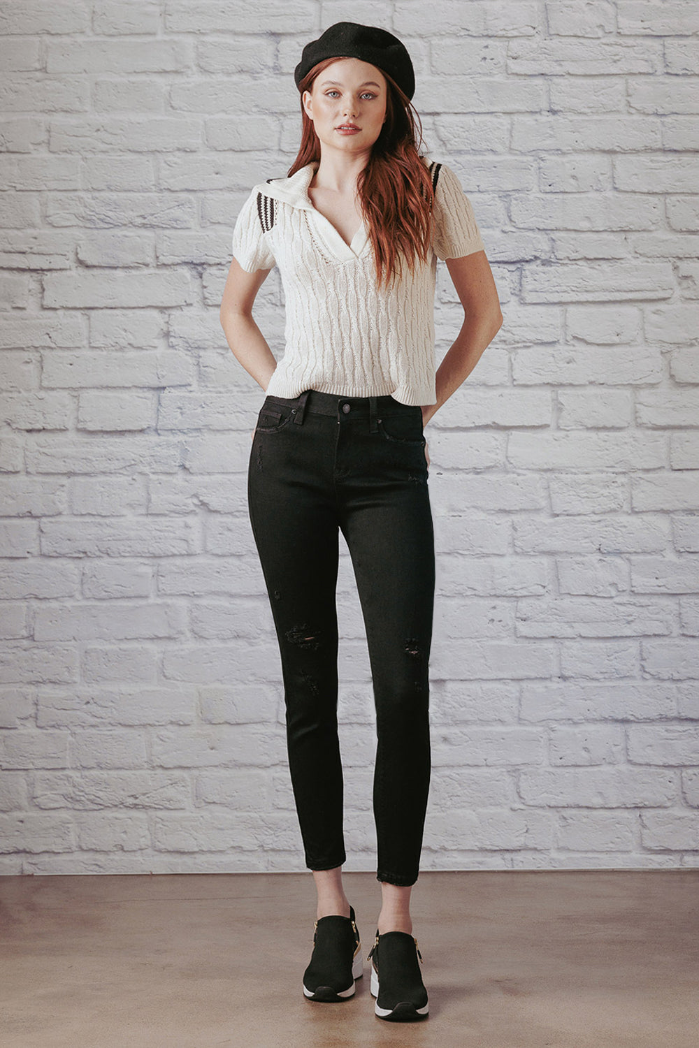 Destructed Ankle Skinny Jeans-2