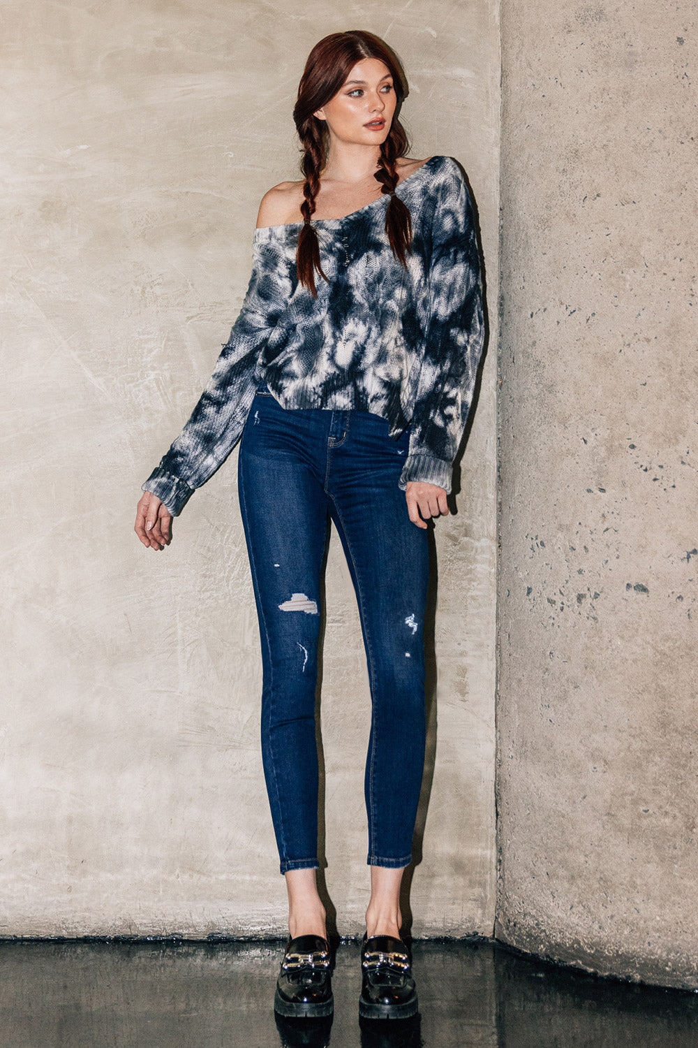 Destructed Ankle Skinny Jeans-0