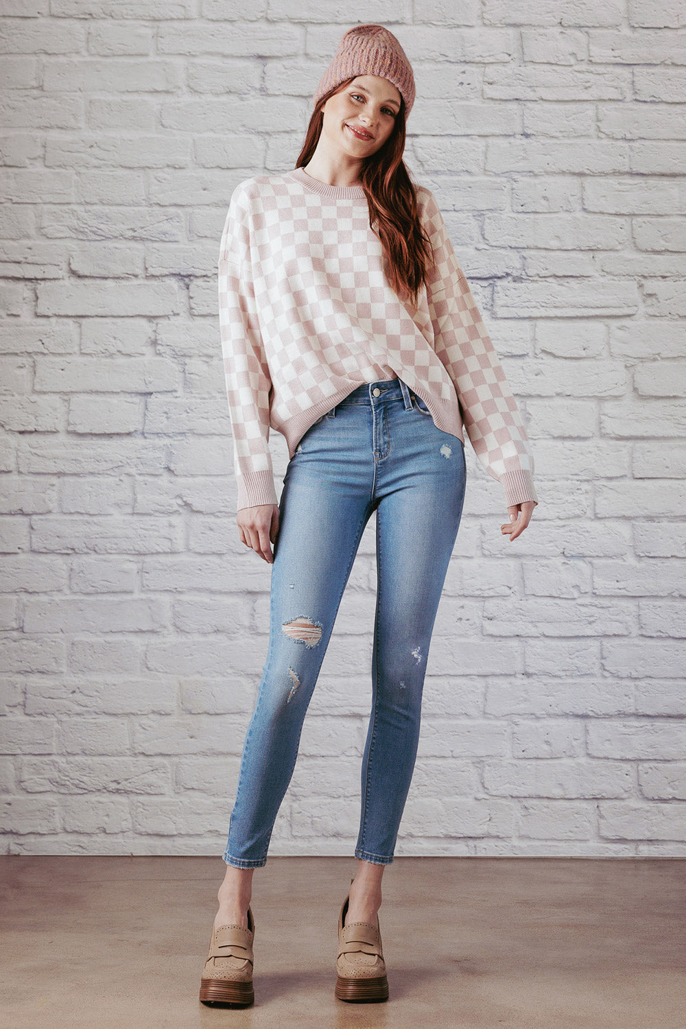 Destructed Ankle Skinny Jeans-2