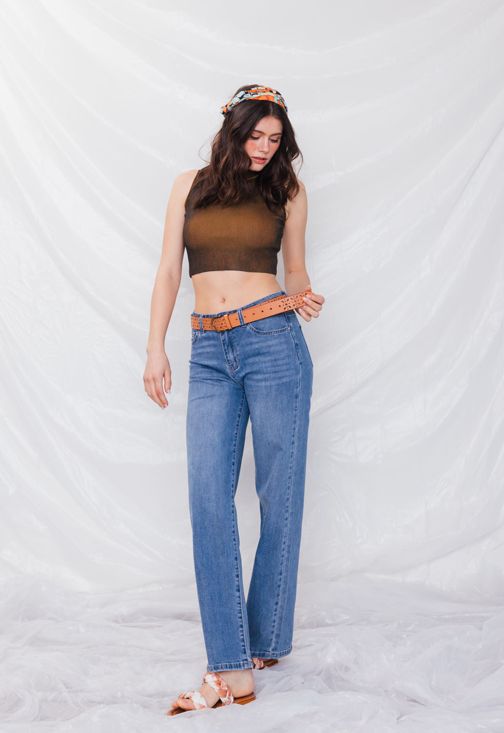 High Rise Wide Leg Straight Jeans-3