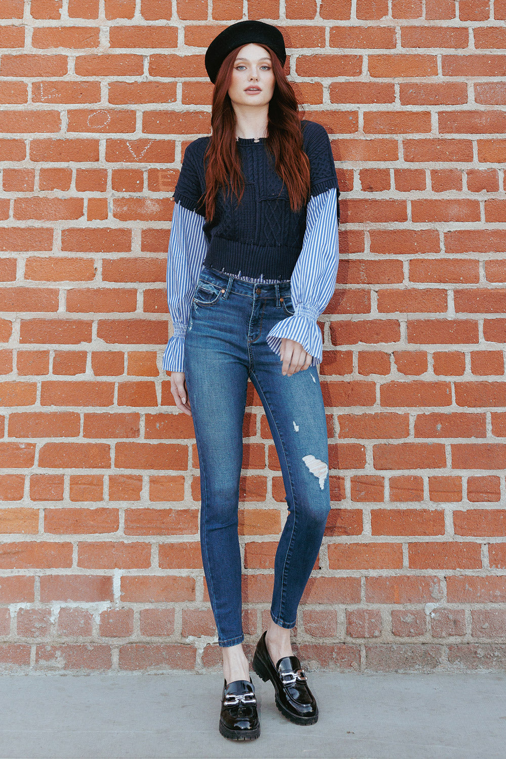 Wash Destructed Skinny Jeans-0