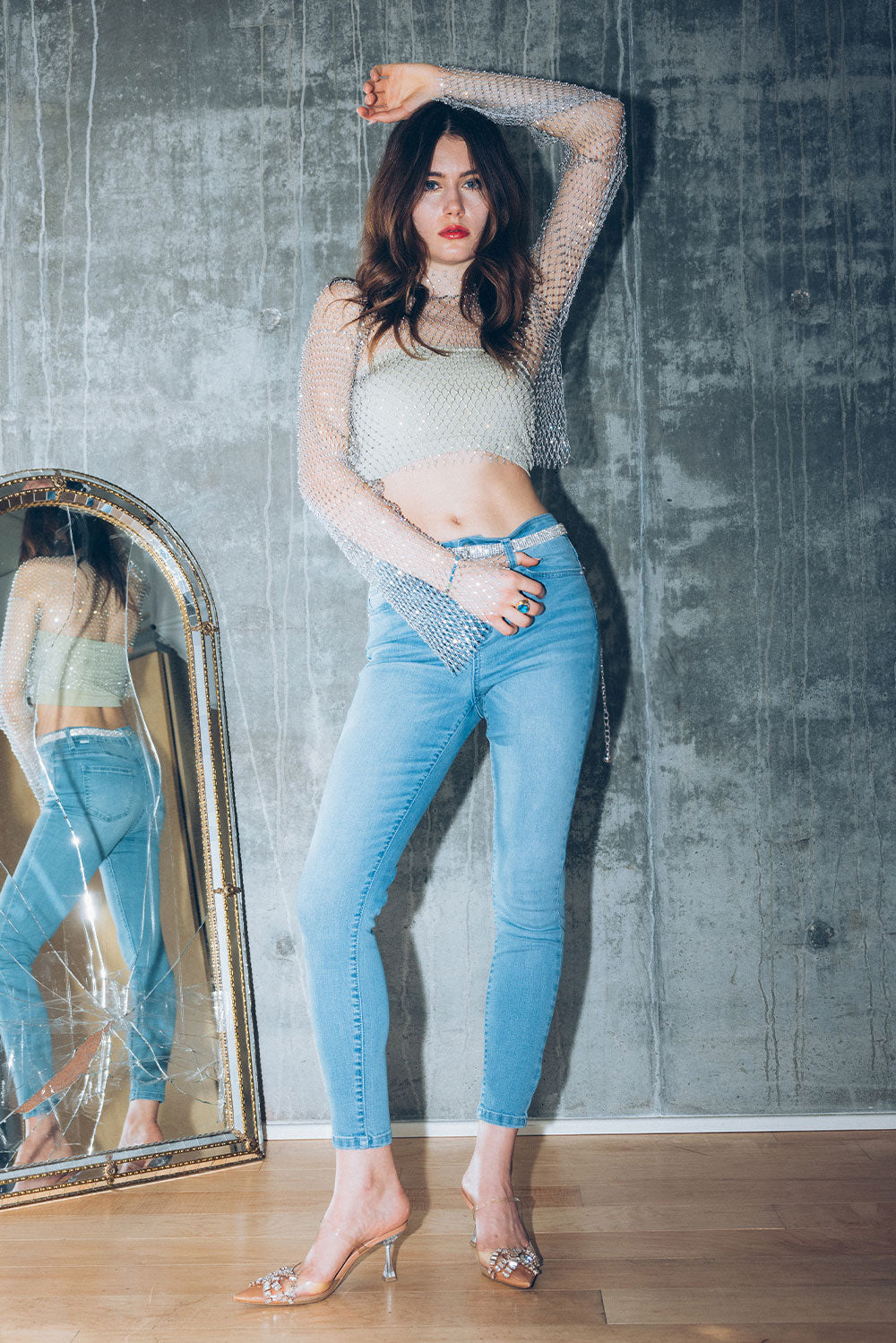 High Rise Ankle Skinny Jeans-4