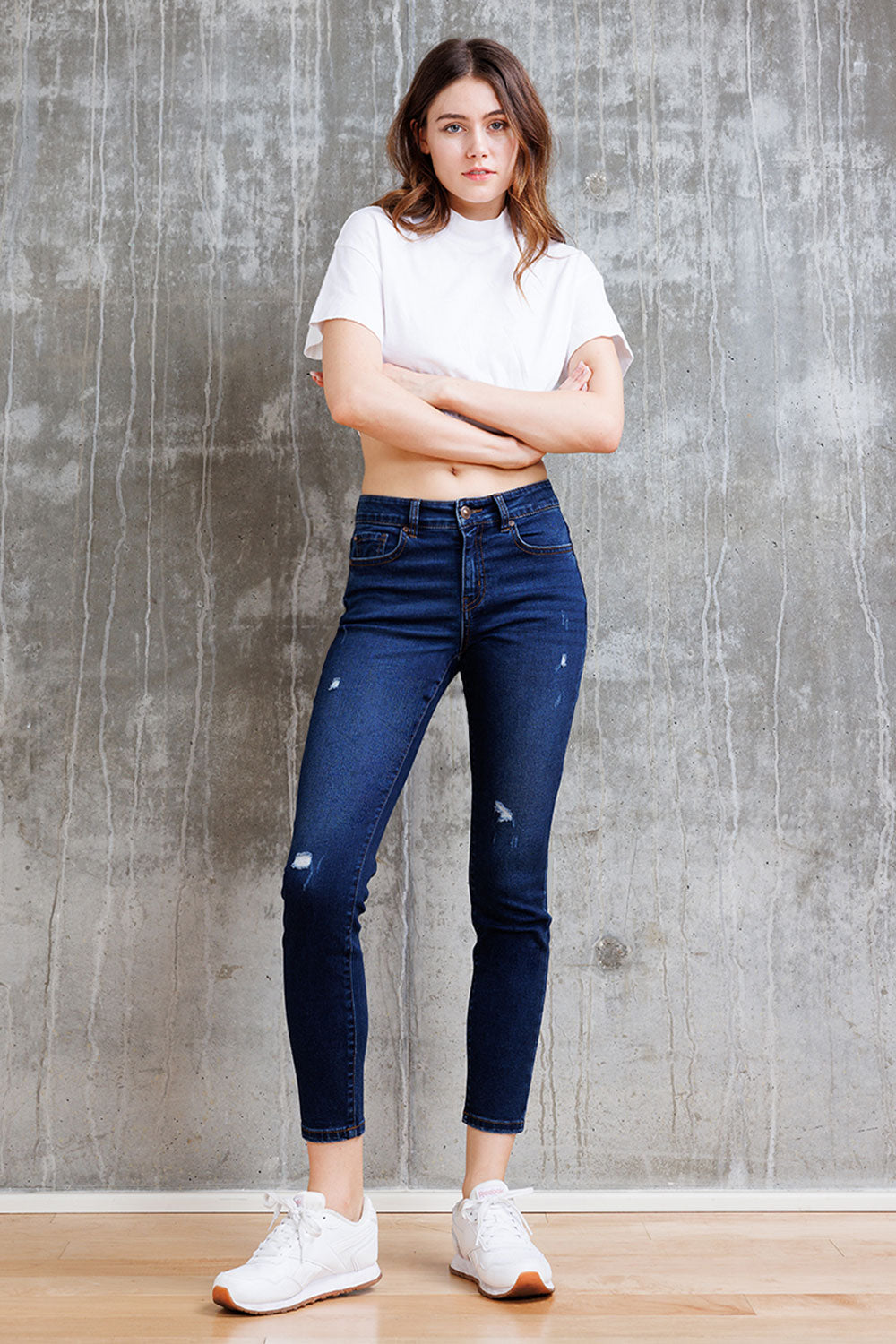 High Rise Destructed Skinny Jeans-2