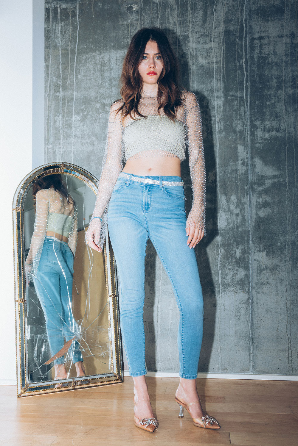 High Rise Ankle Skinny Jeans-3