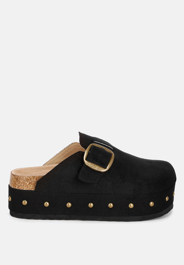 Alatna Minimal Studded Flatform Sandals-0
