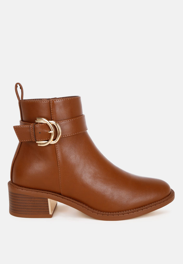 Winifred Harness Detail Block Heel Boots-5