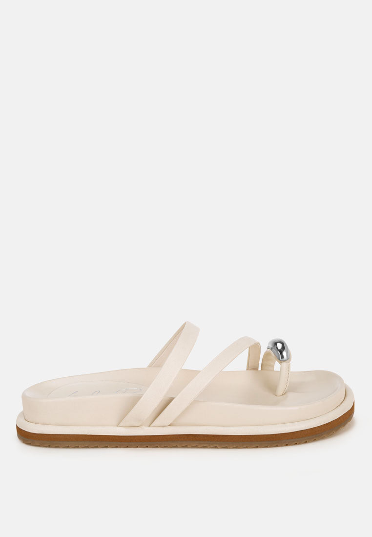 Carine Flipper Faux Leather Strappy Slip Ons-0