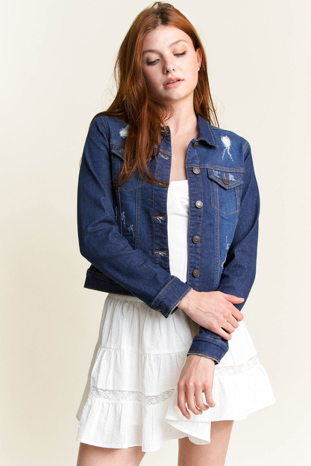 Classic Destructed Denim Jacket-1