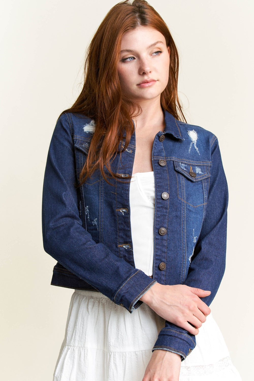 Classic Destructed Denim Jacket-2