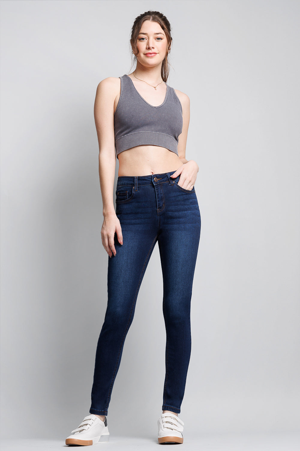 High Rise Classic Ankle Skinny Jeans-0