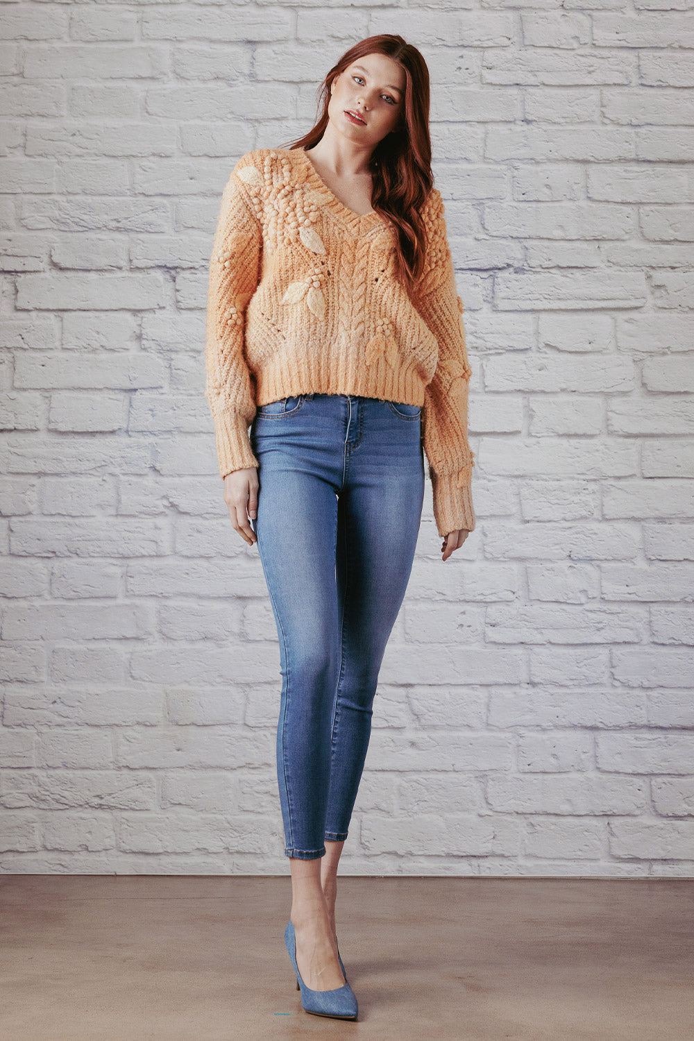 Mid Rise Push Up Ankle Skinny Jeans-3