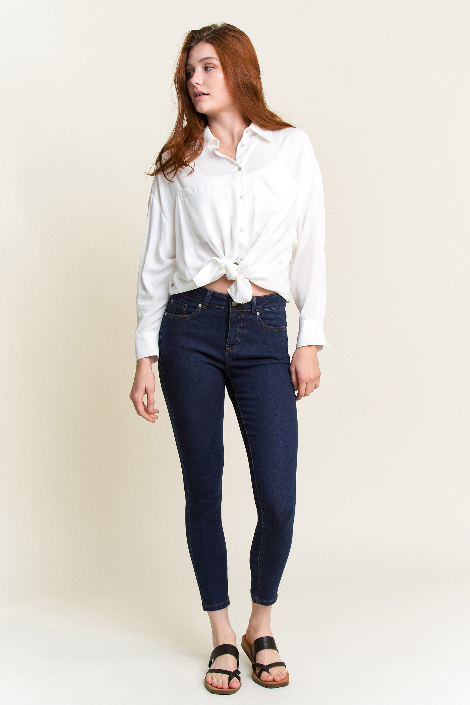 High Rise Classic Ankle Skinny Jeans-3