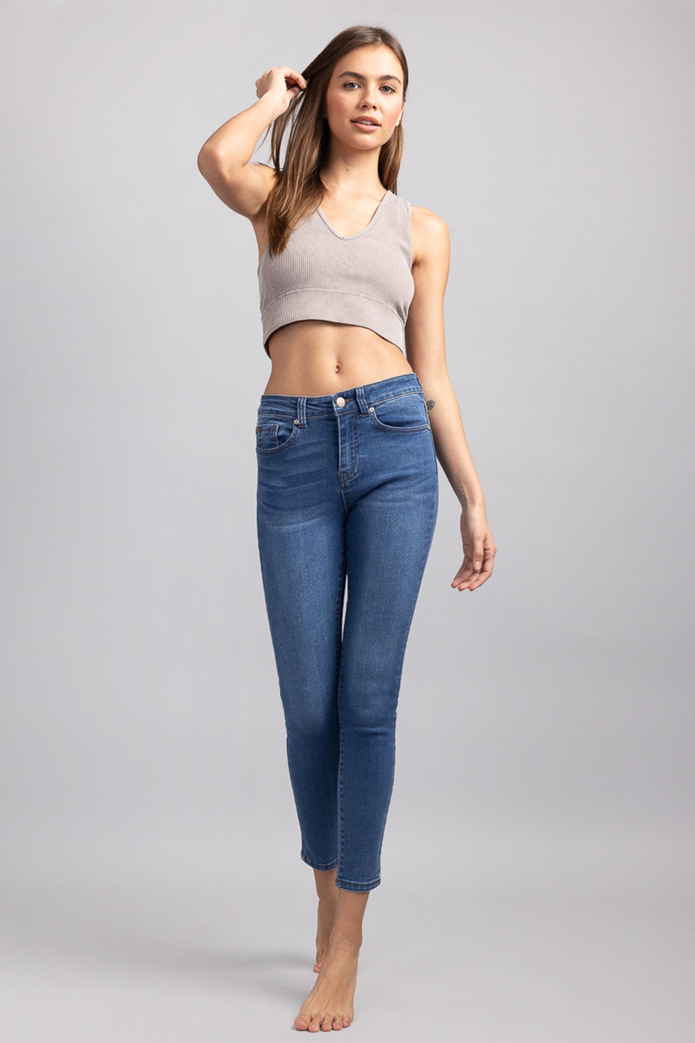 Mid Rise Ankle Skinny Jeans-0