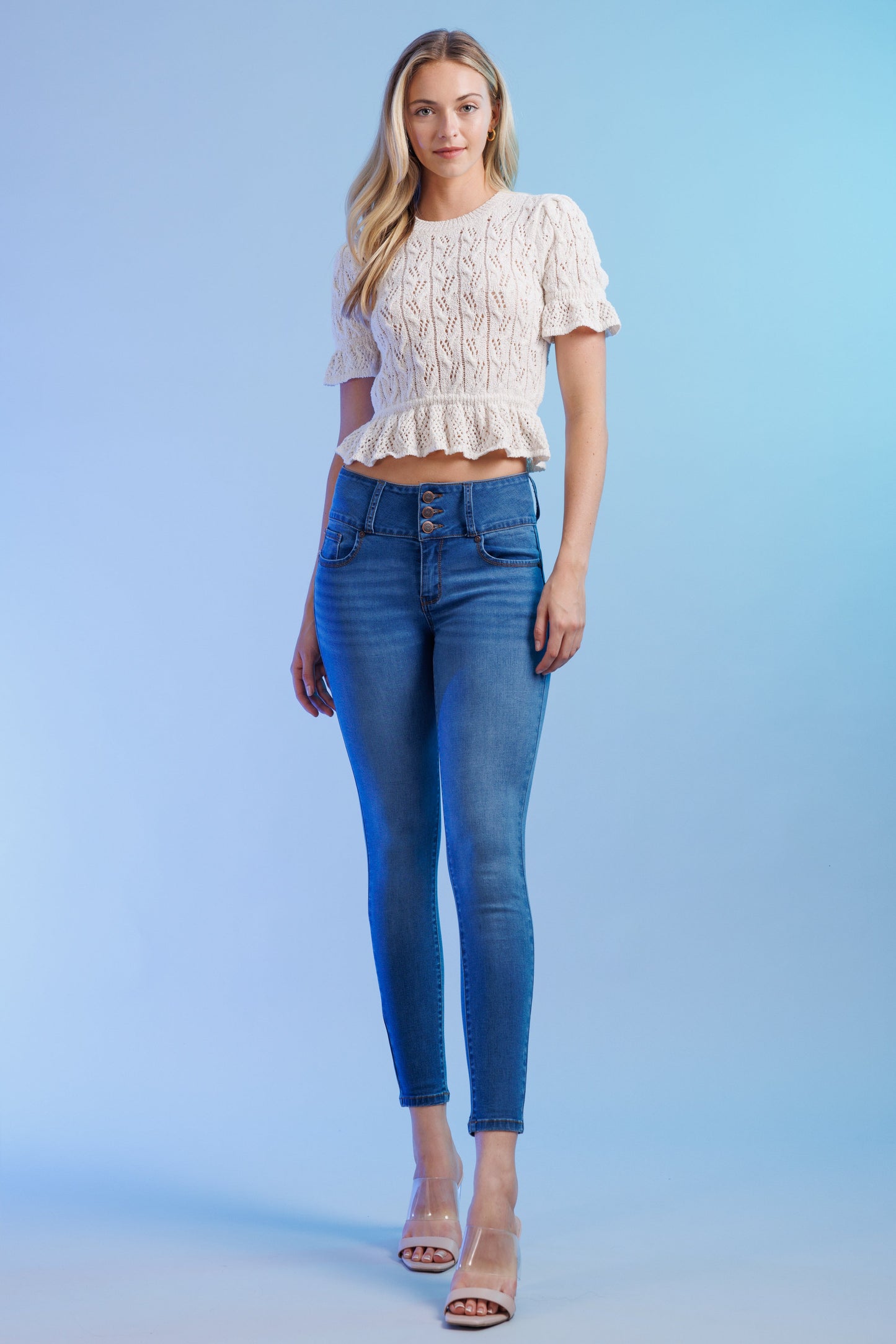 Push Up Ankle Skinny Jeans-0