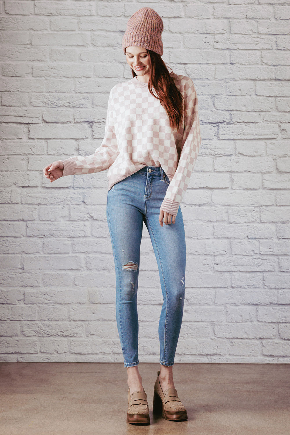 Destructed Ankle Skinny Jeans-0