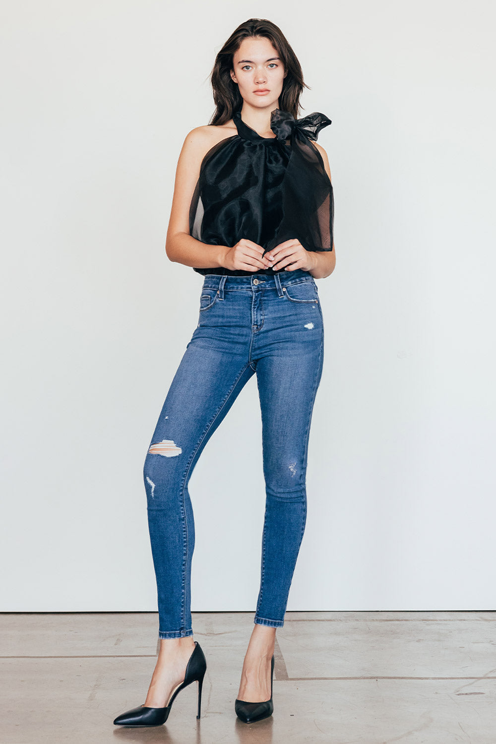 Destructed Ankle Skinny Jeans-4