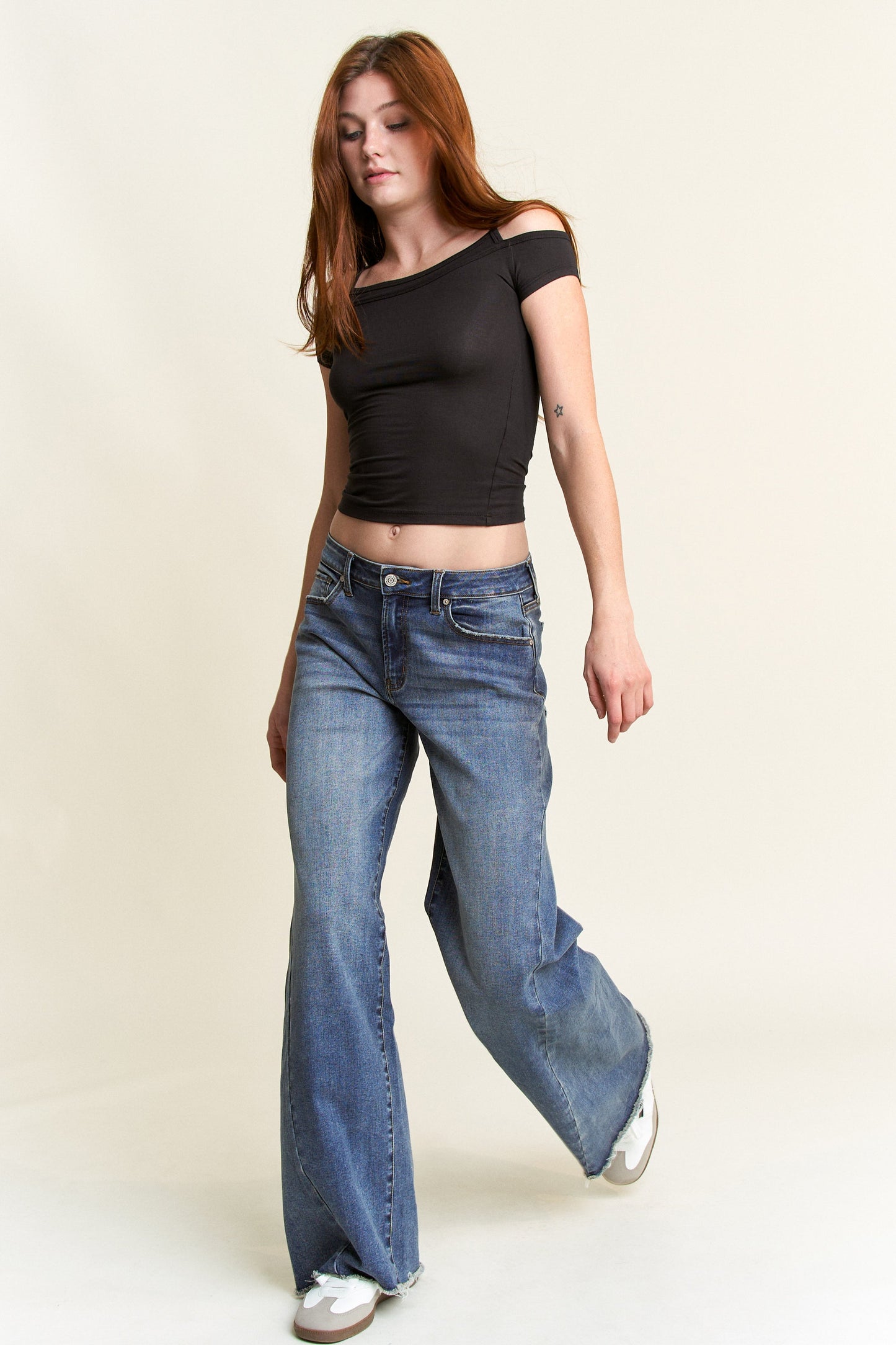 Low Rise Baggy Wide Leg Jeans-1