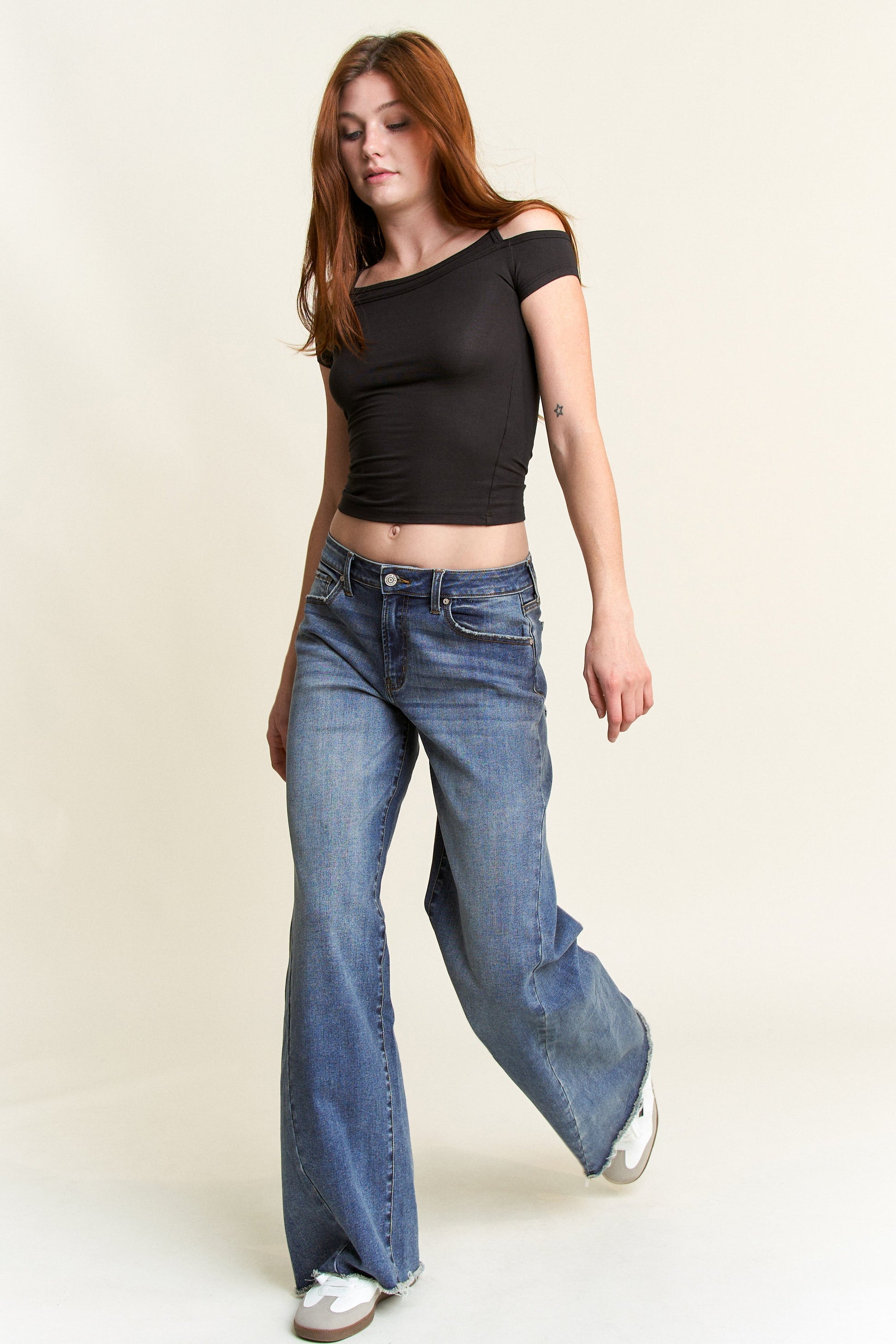 Low Rise Baggy Wide Leg Jeans-1