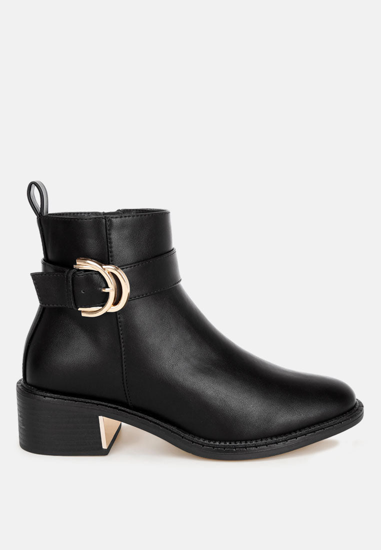 Winifred Harness Detail Block Heel Boots-0
