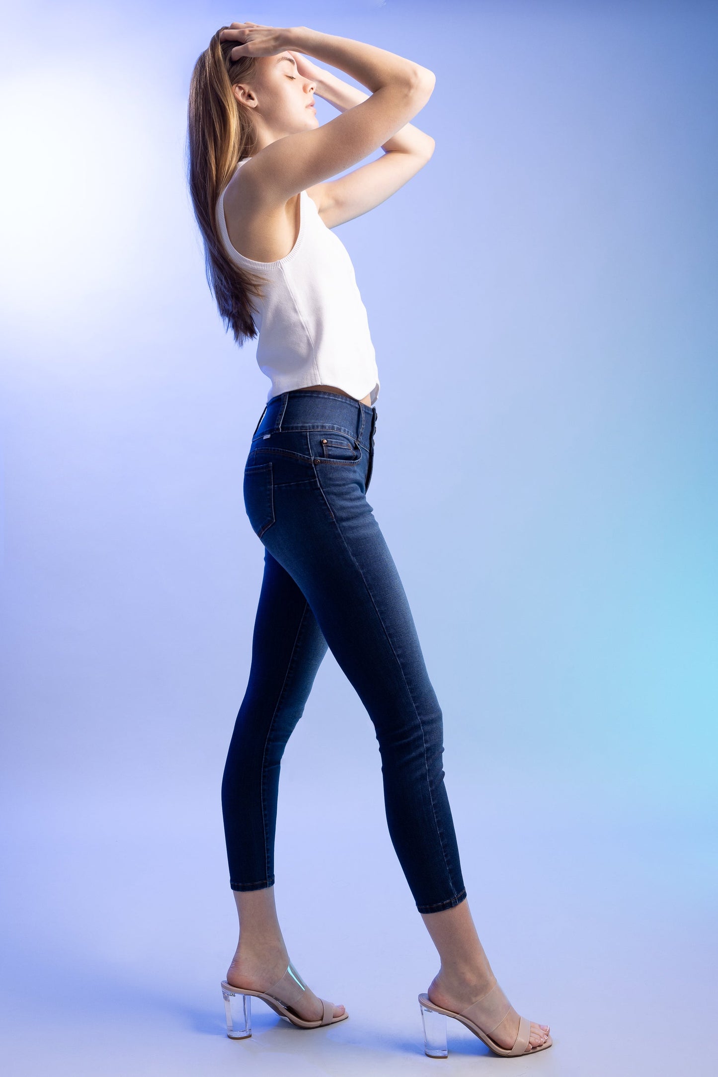 Push Up Ankle Skinny Jeans-3